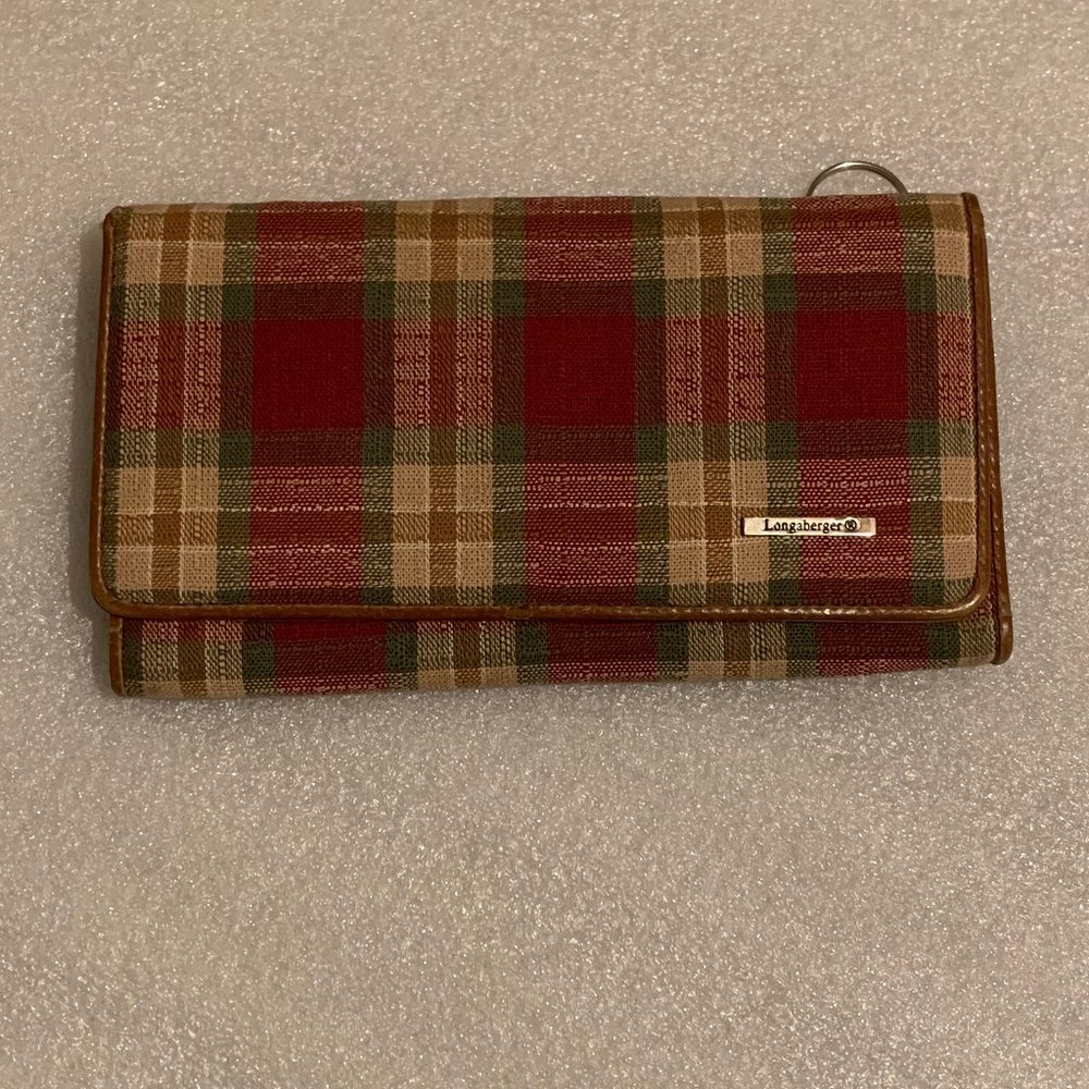 Longaberger Red Plaid Wallet